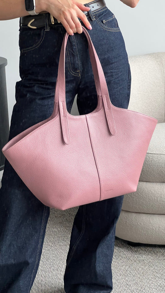 DUSTY PINK LEATHER TOTE BAG