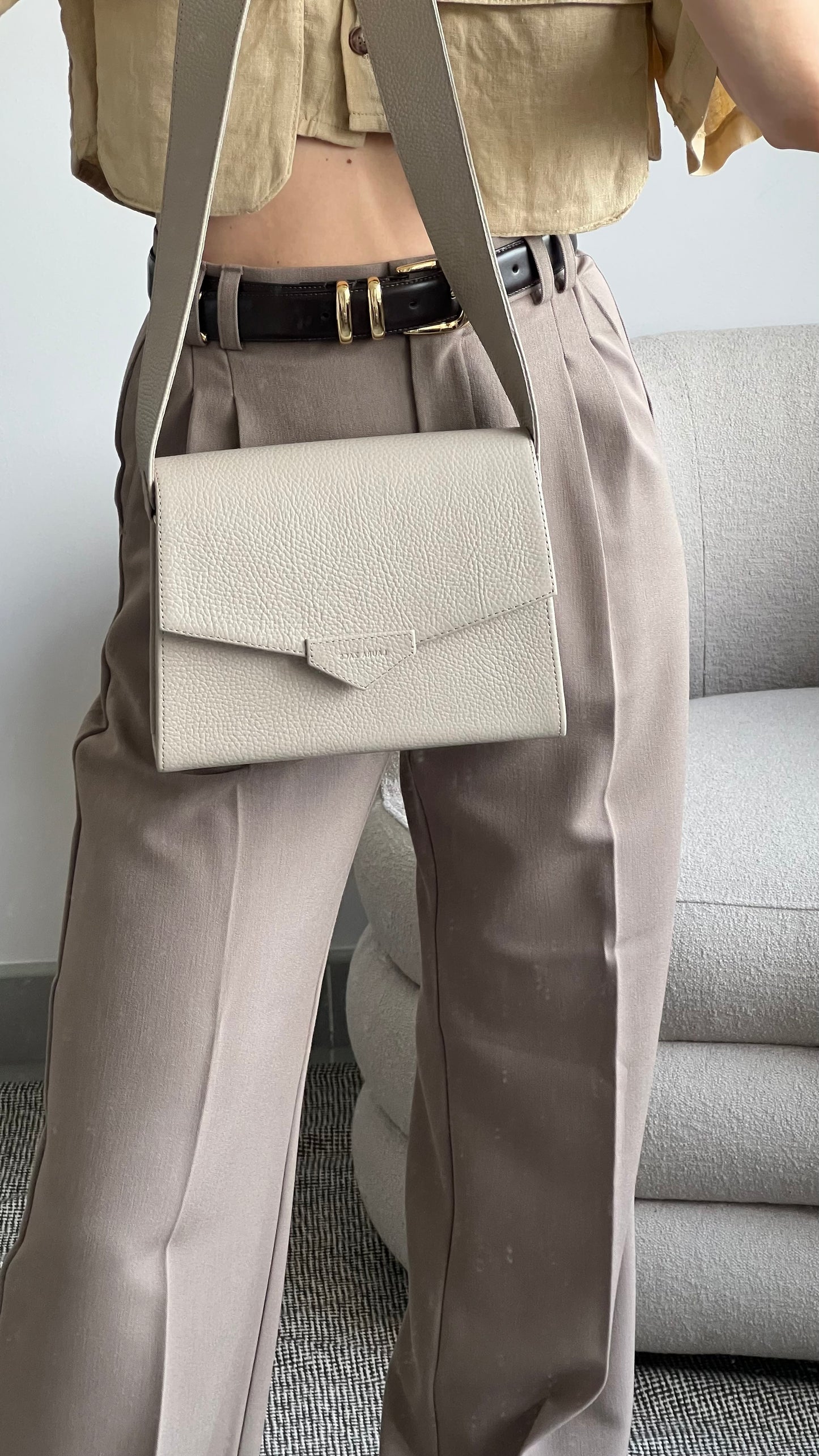 BEIGE CROSS BODY BAG