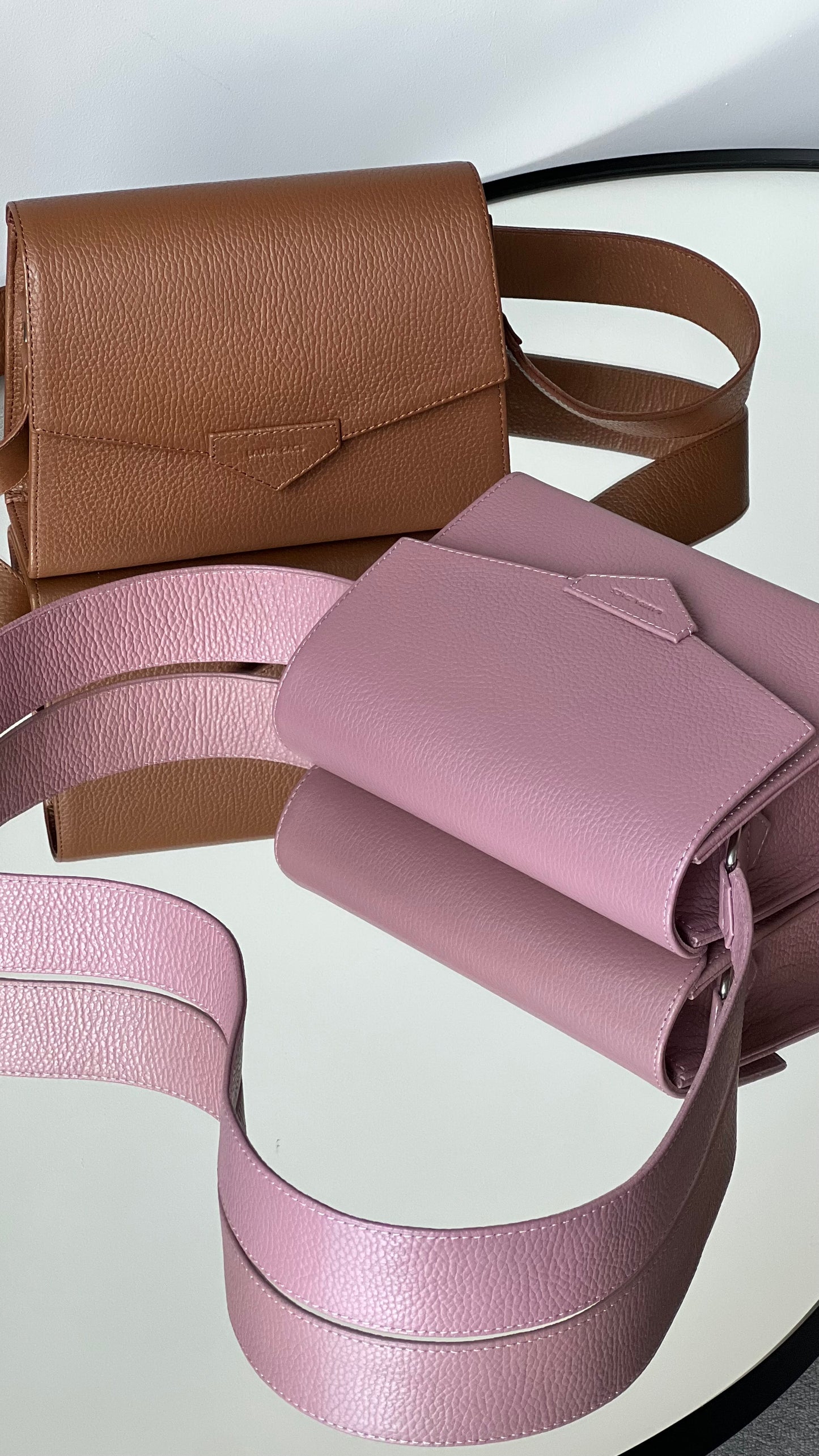 CROSS BODY BAG IN DUSTY PINK LEATHER