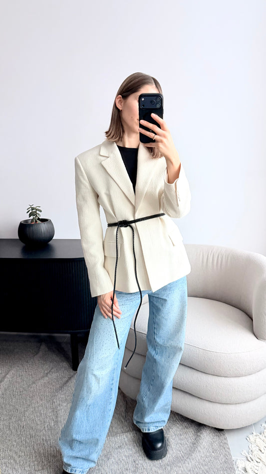 BRAIDED LEATHER CORD BELT