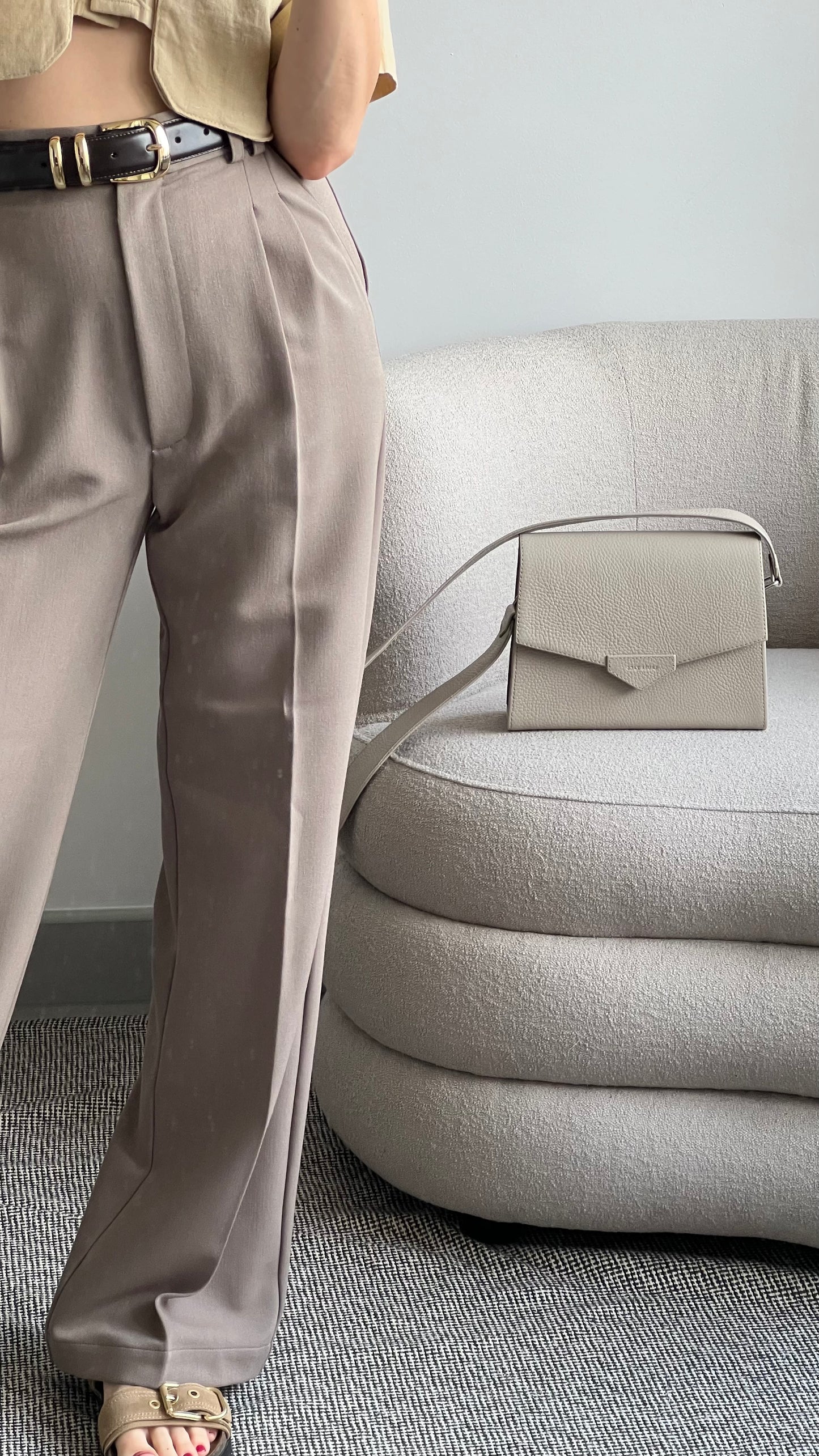 BEIGE CROSS BODY BAG