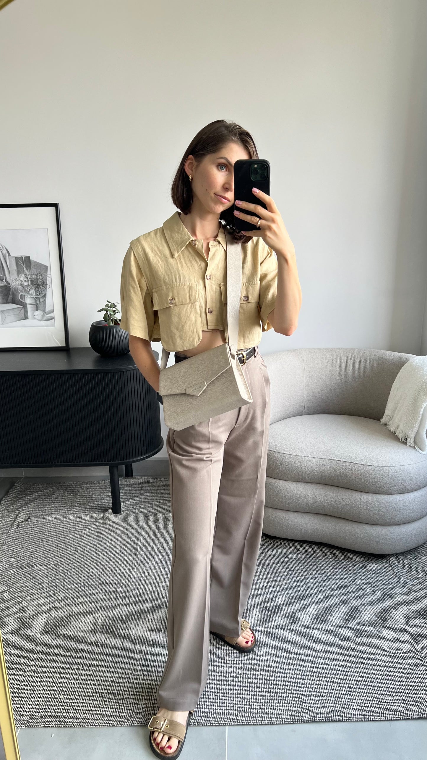 BEIGE CROSS BODY BAG