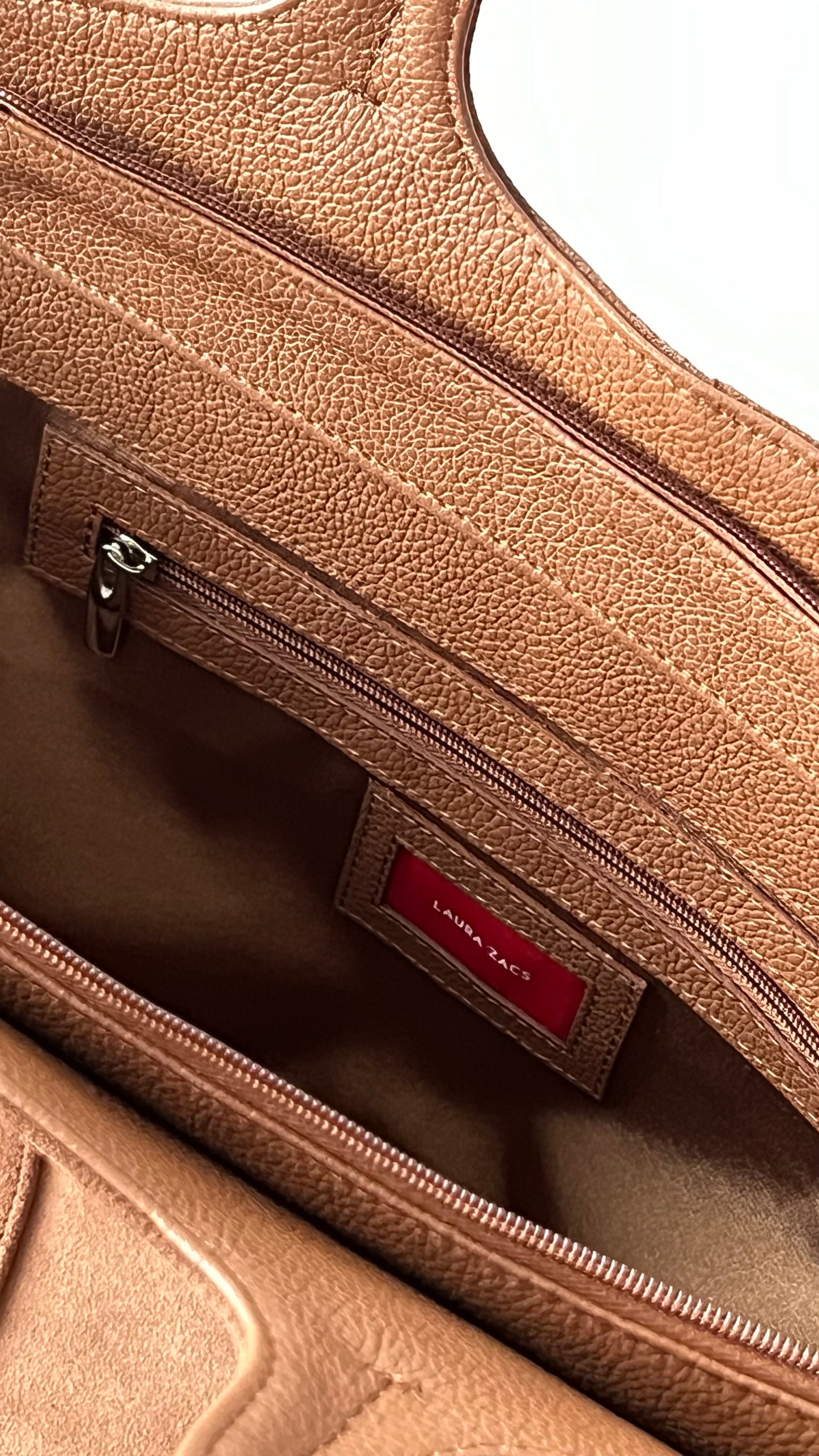 CARAMEL BROWN SUEDE TOTE BAG