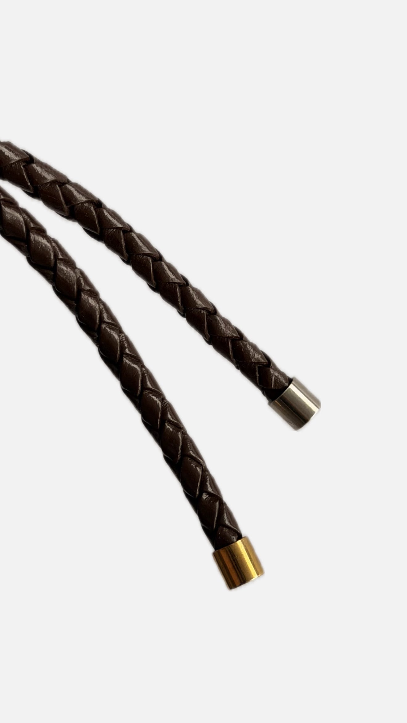 CHOCOLATE BROWN BRAIDED LEATHER CORD BELT