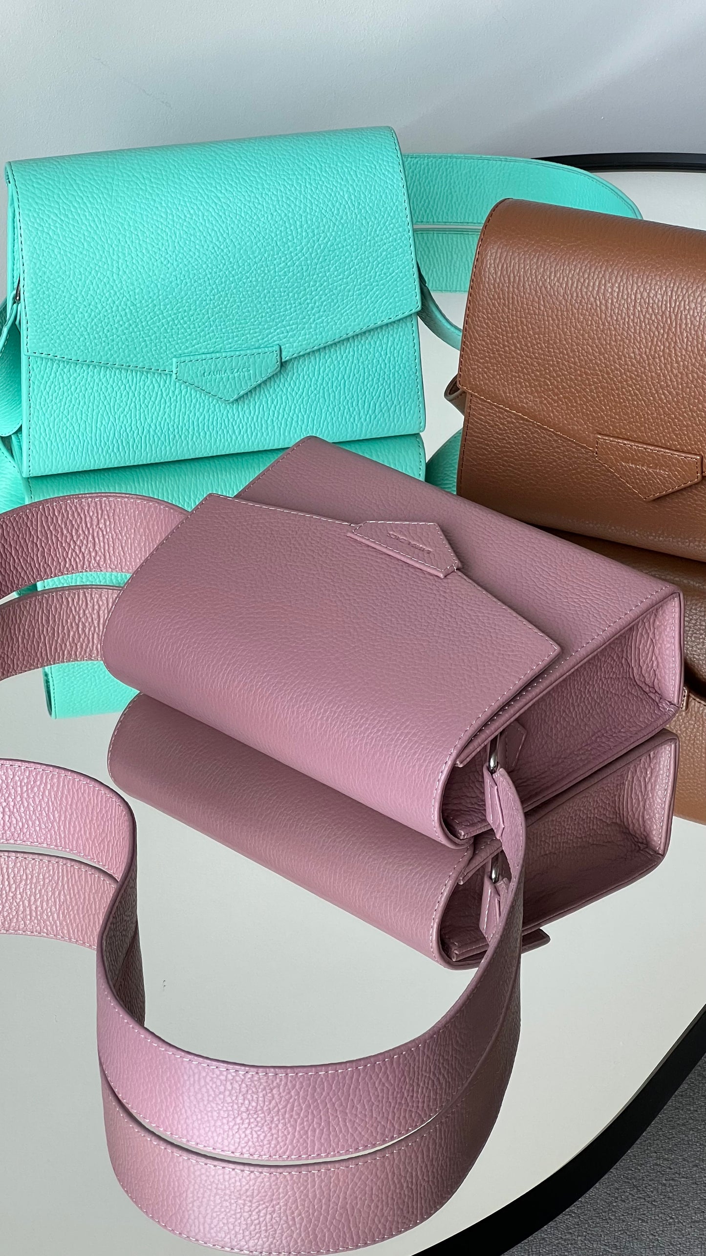 CROSS BODY BAG IN DUSTY PINK LEATHER