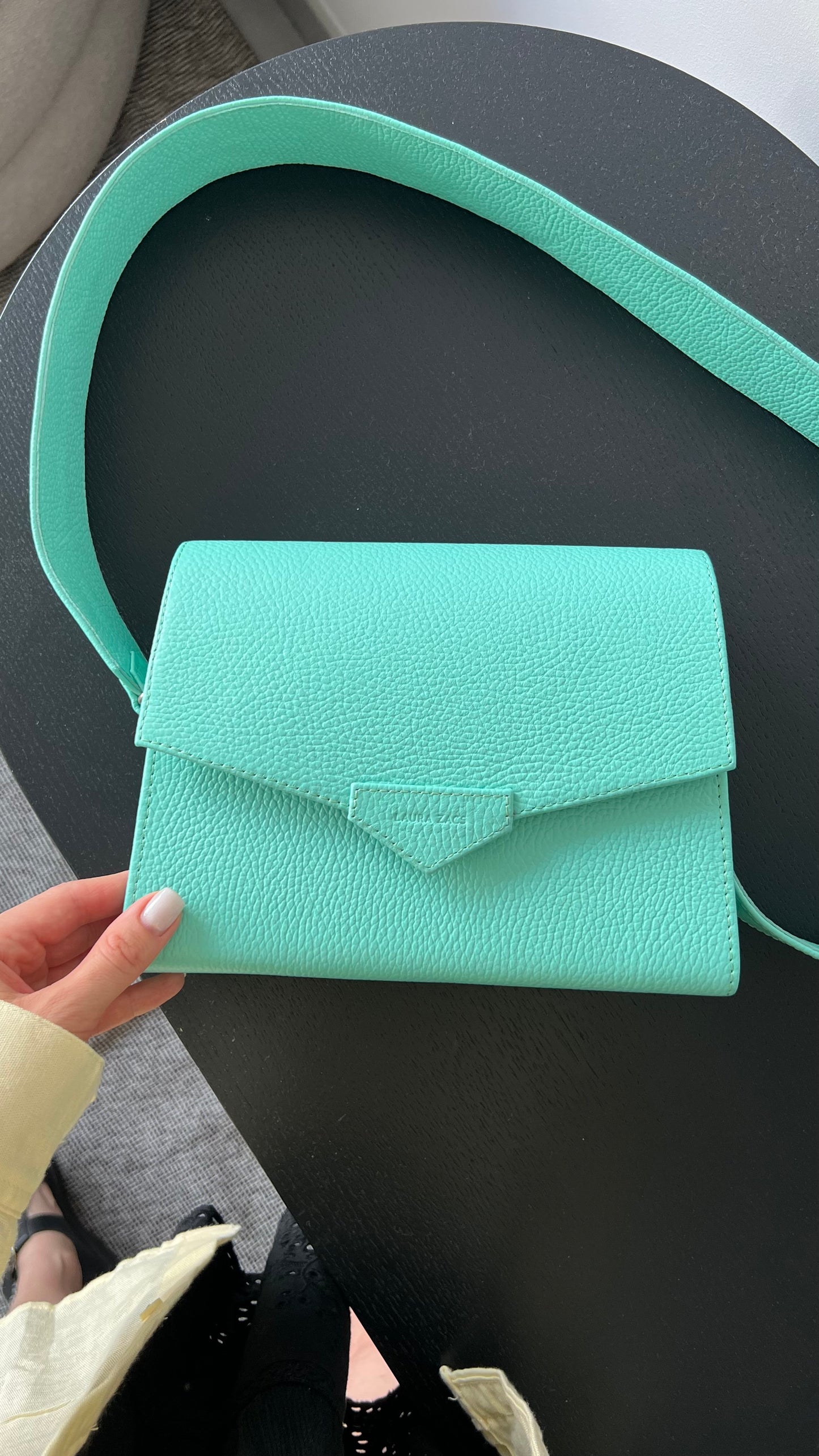 CROSS BODY BAG IN TURQUOISE LEATHER