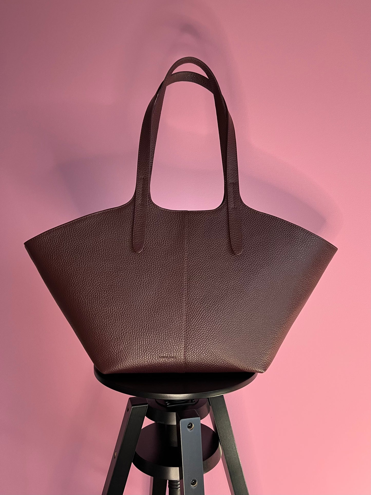 BURGUNDY LEATHER TOTE BAG