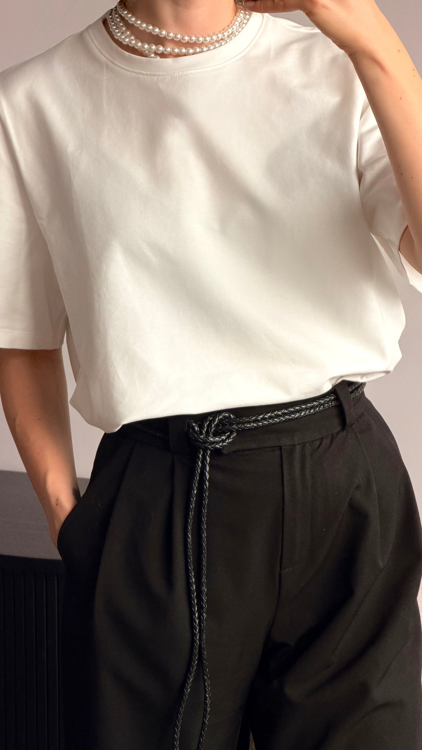 BRAIDED LEATHER CORD BELT