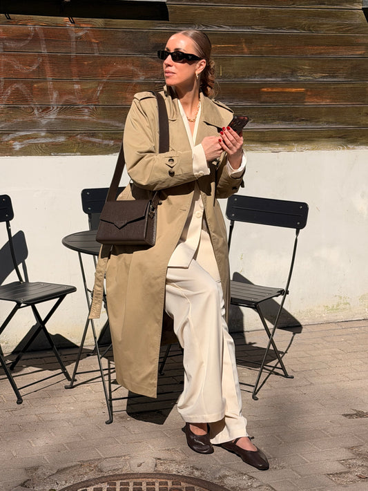 CROSS BODY BAG IN CHOCOLATE BROWN LEATHER