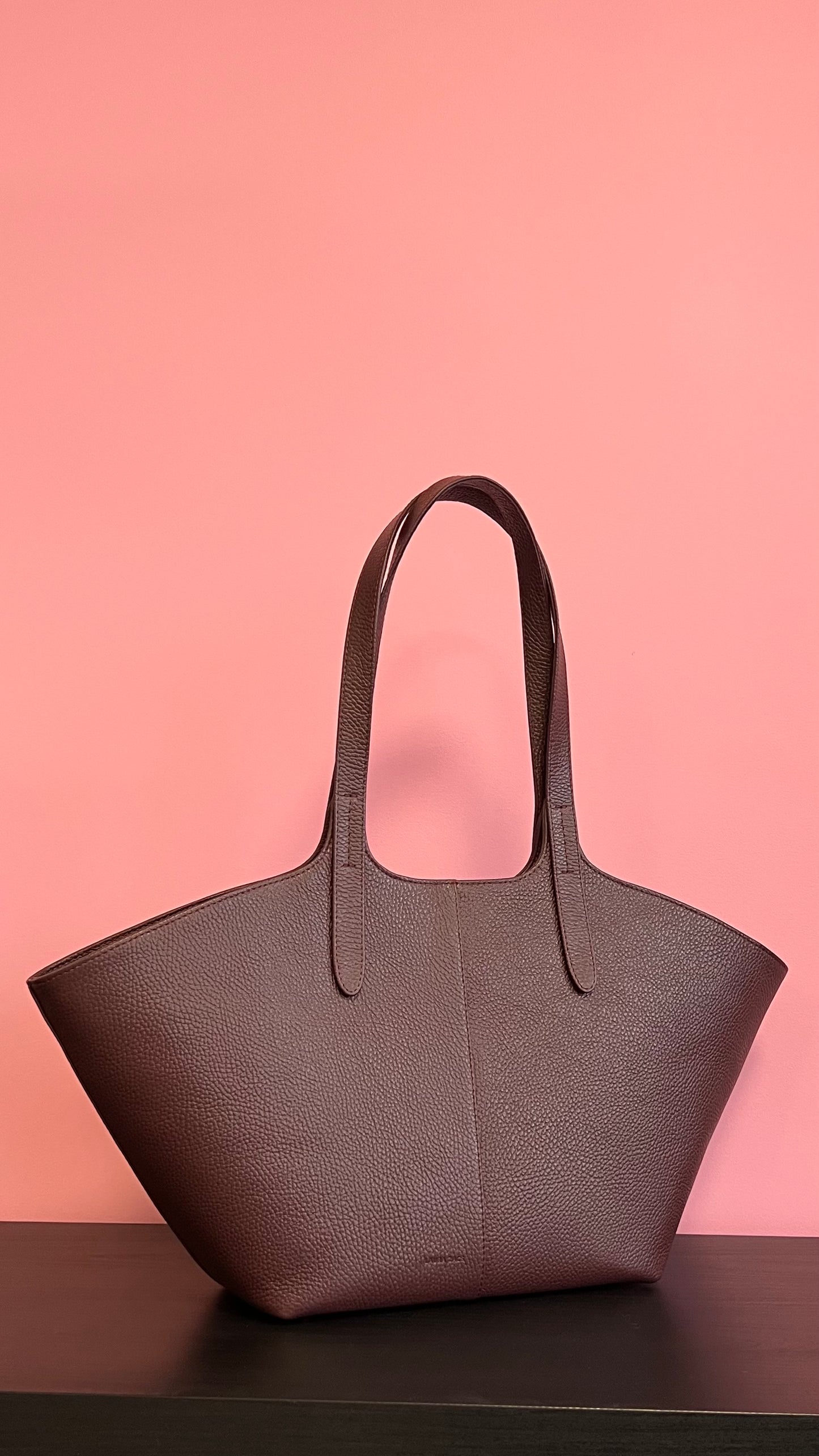 BURGUNDY LEATHER TOTE BAG