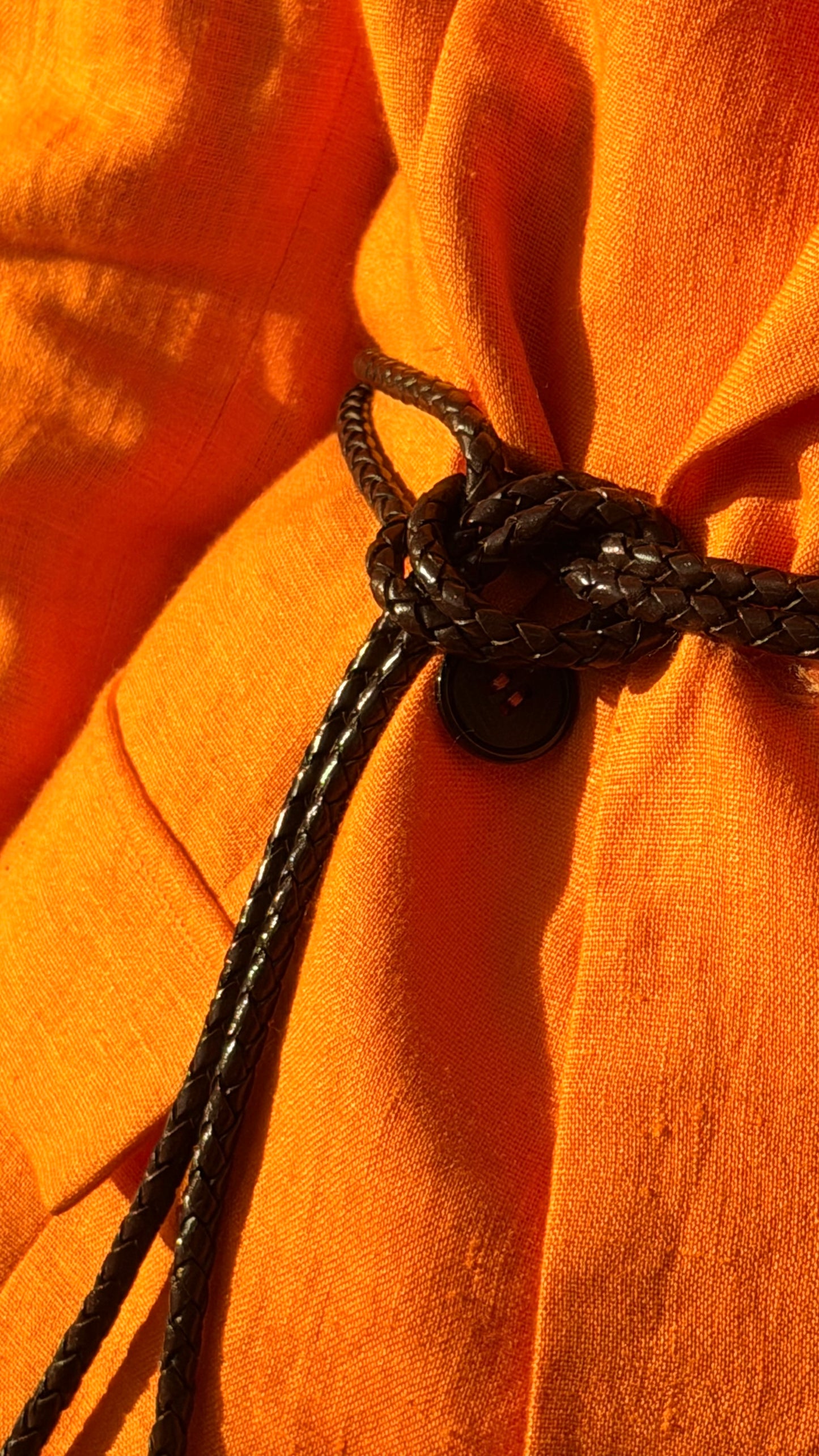 CHOCOLATE BROWN BRAIDED LEATHER CORD BELT