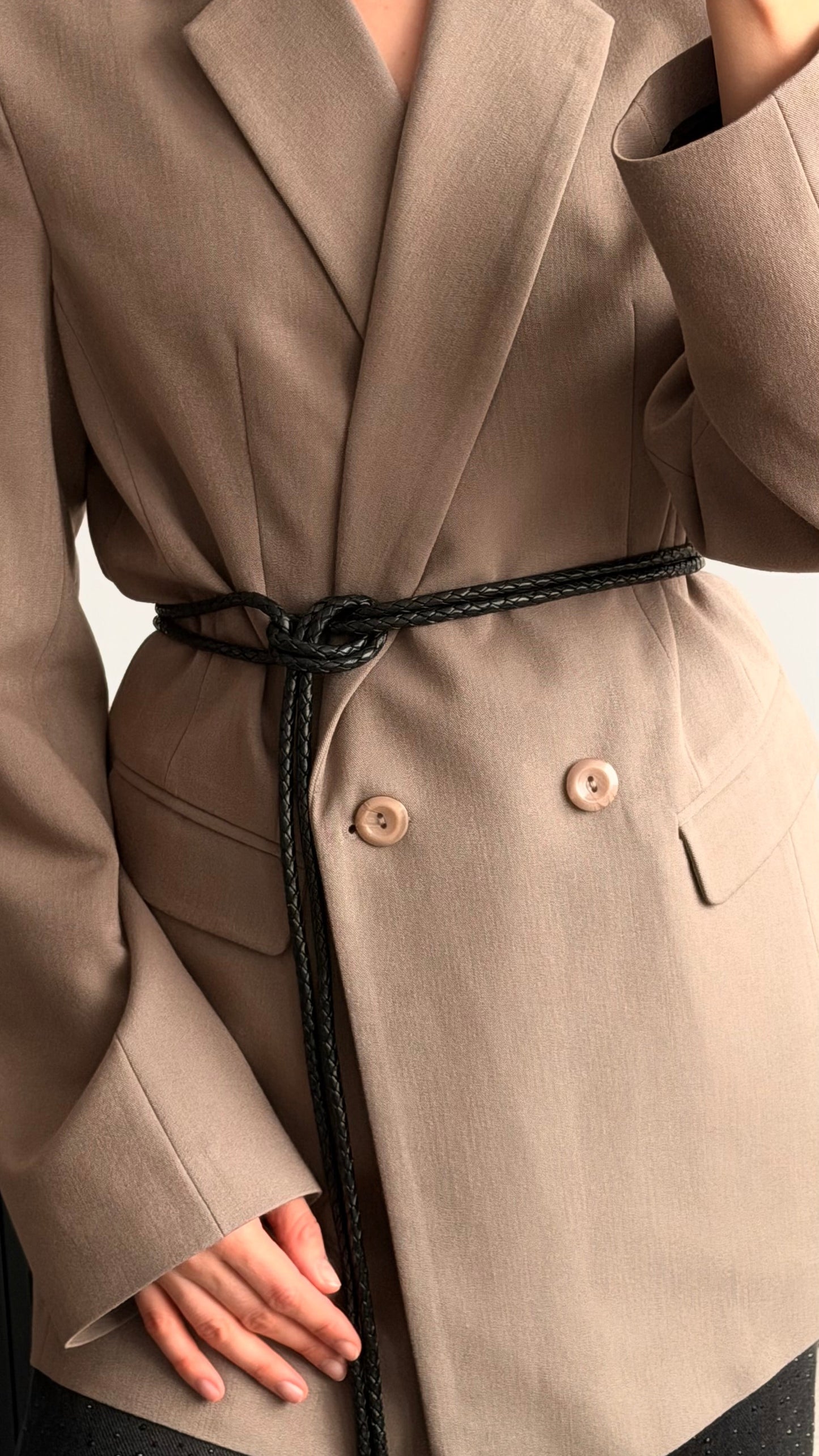 BRAIDED LEATHER CORD BELT