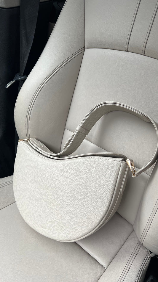 BEIGE LEATHER HANDBAG WAVE