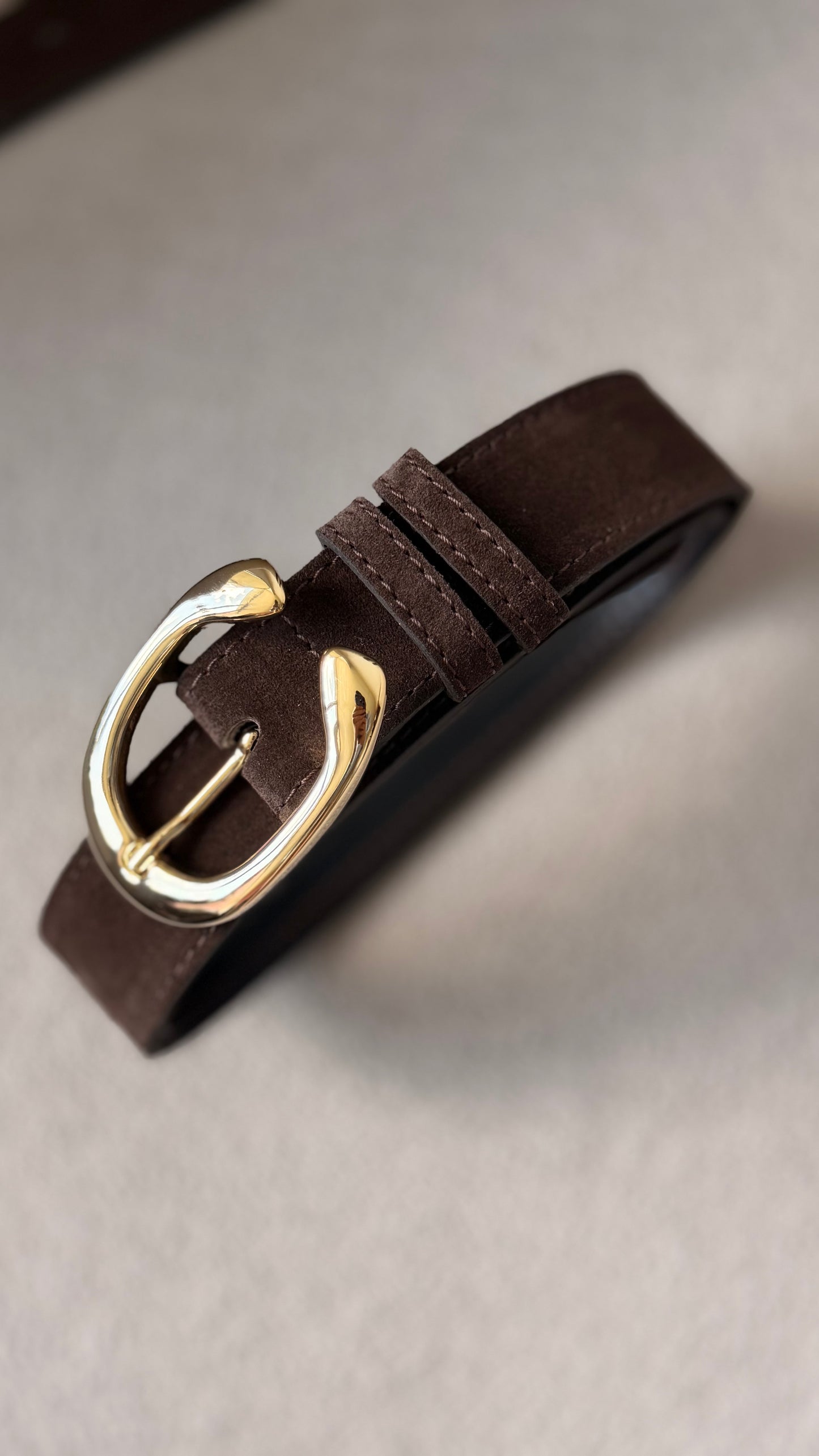 CHOCOLATE BROWN SUEDE BELT