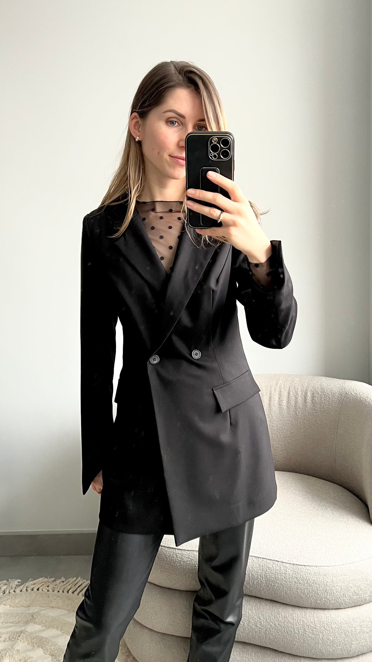 BLACK LONG BLAZER