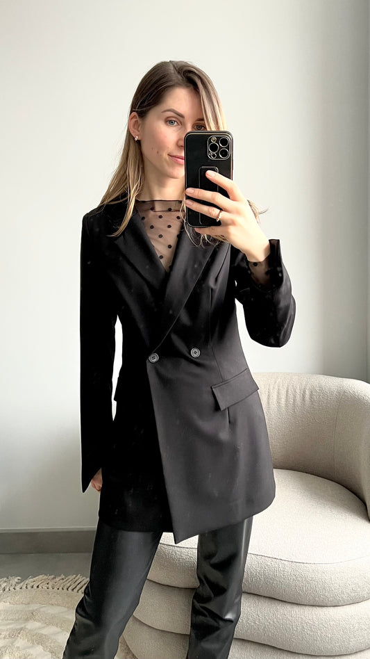 BLACK LONG BLAZER