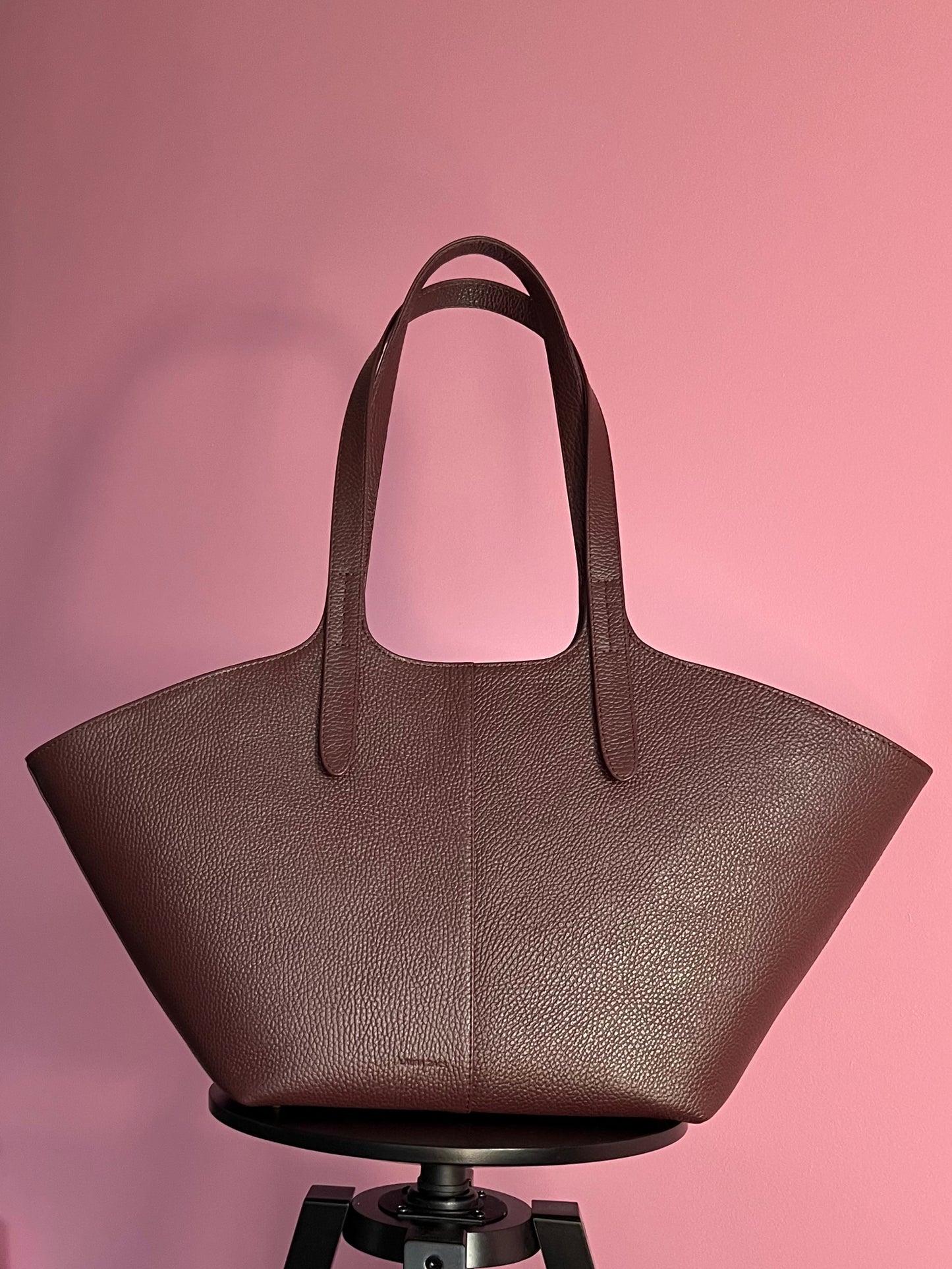 BURGUNDY LEATHER TOTE BAG