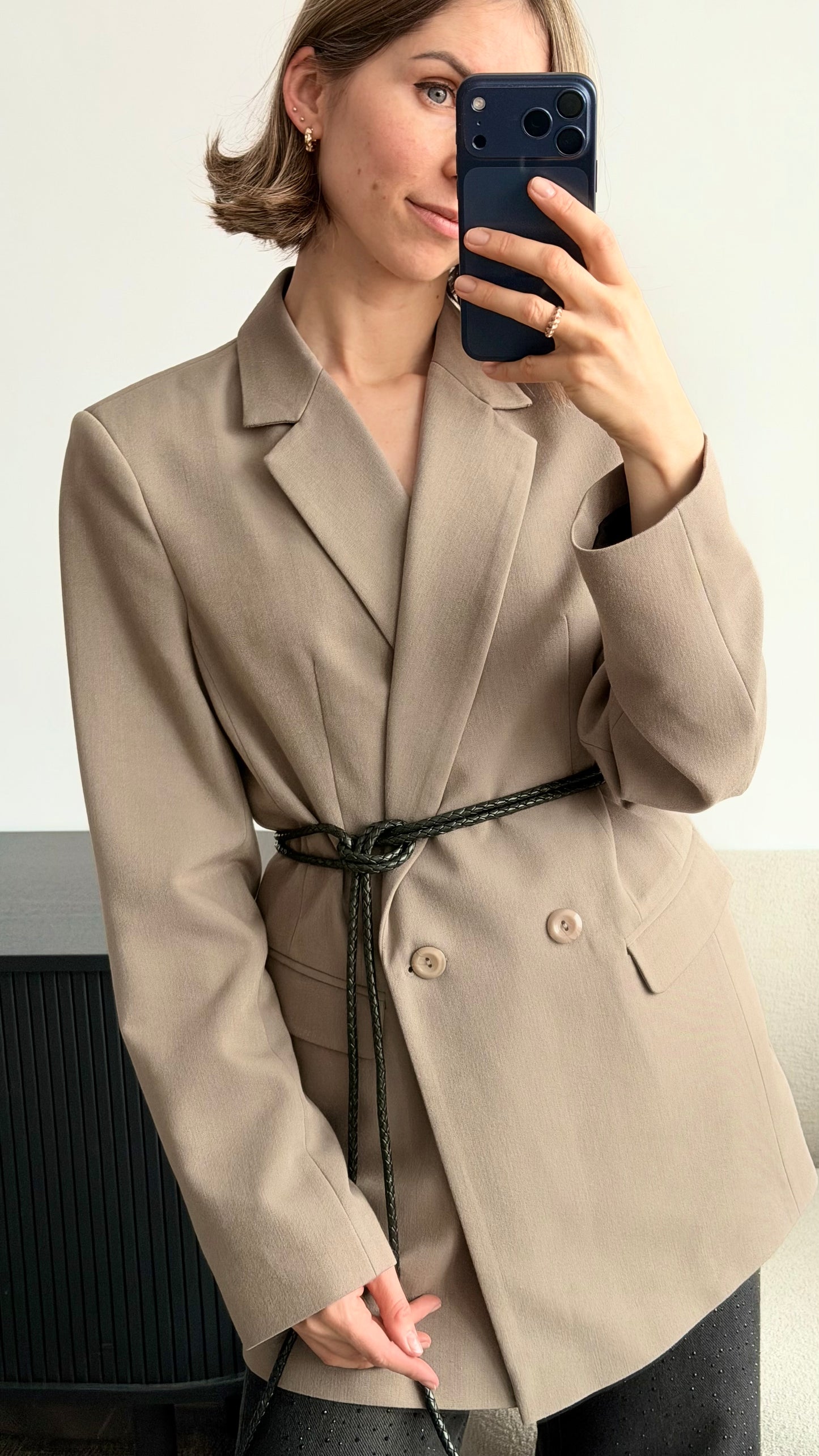 BRAIDED LEATHER CORD BELT