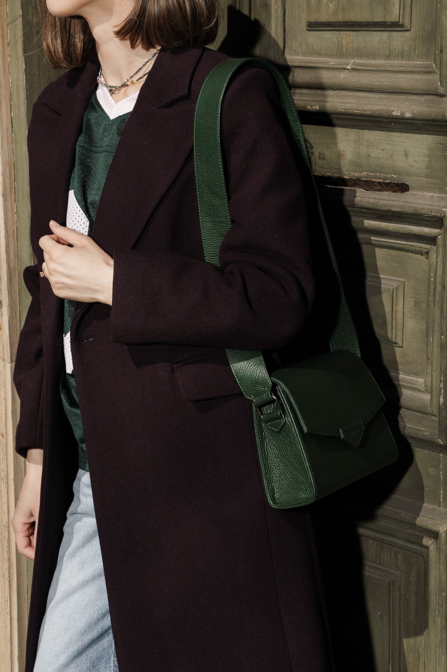 FOREST GREEN CROSS BODY BAG
