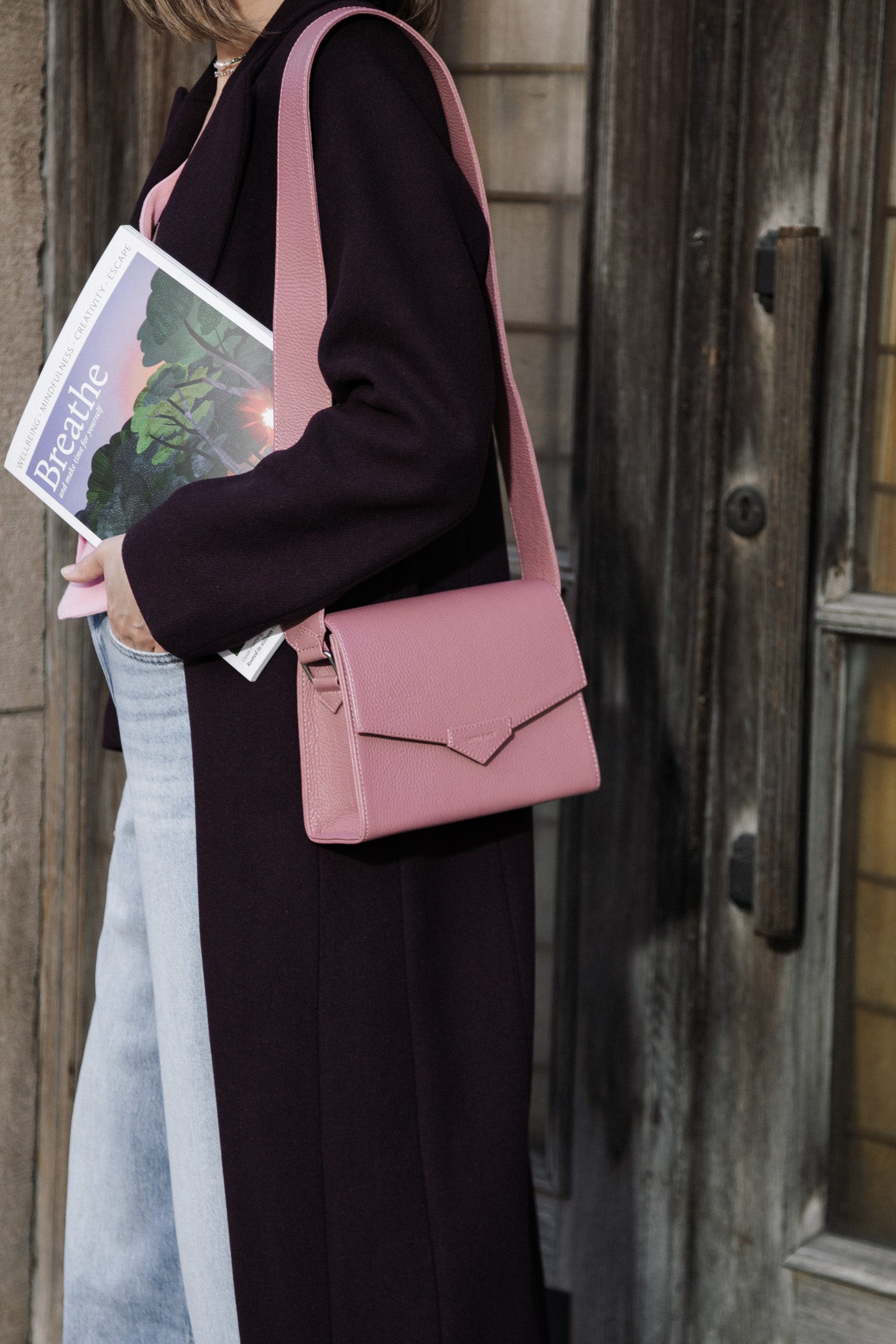 CROSS BODY BAG IN DUSTY PINK LEATHER – LAURA ZACS