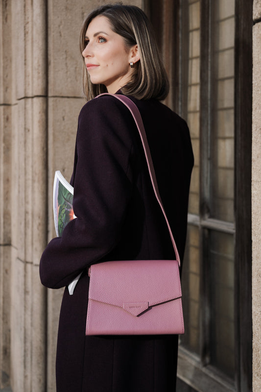 CROSS BODY BAG IN DUSTY PINK LEATHER