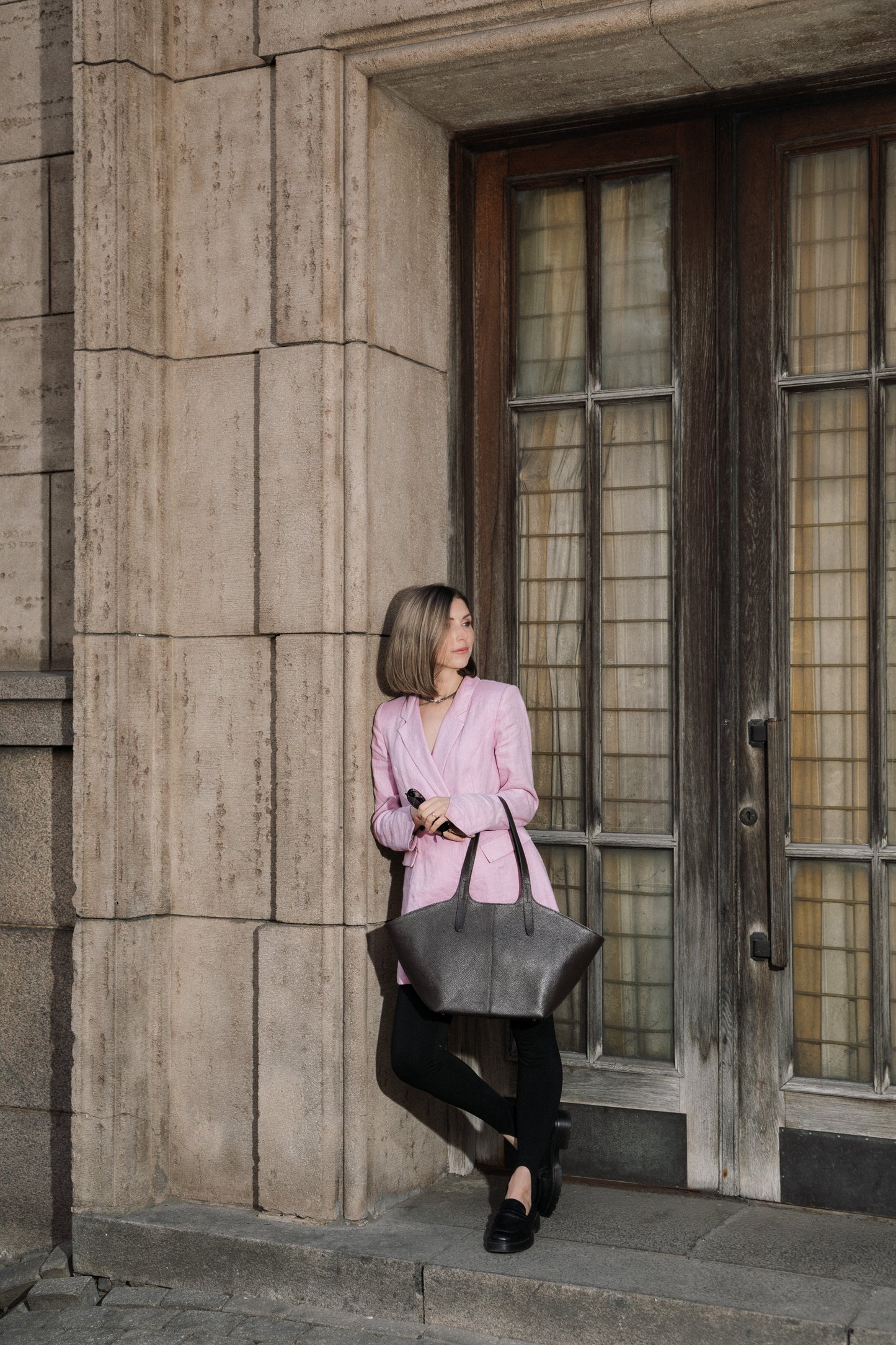 CHOCOLATE BROWN LEATHER TOTE BAG