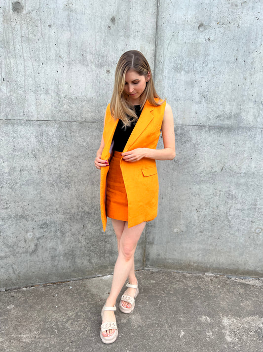 ORANGE LINEN VEST