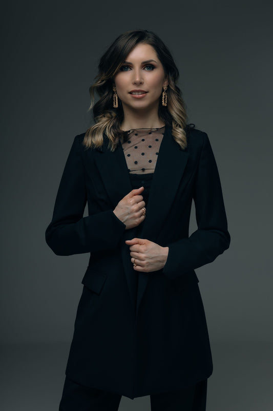 BLACK LONG BLAZER